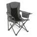 ARROWHEAD OUTDOOR Folding Camping Quad Chair w/ 6-Can Cooler Cup & Wine Glass Holders w/ Carrying Bag Gray