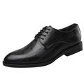 dmqupv Leather Dress Shoes for Men Leather Shoes Low Heel Pointed Toe Lace Plaid Pattern All Leather Tennis Shoes for Men Shoes Black 11