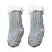 Penkiiy Baby Socks Super Thick Wool Lamb Velvet Children s Floor Solid Color Plus Velvet Baby Non-slip Baby Floor Gray Kids Socks for 1-3 Years