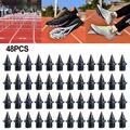 Lierteer 48Pcs Carbon Steel Track Spikes 1/4 Inch Lighter Weight Spikes for Track Werch