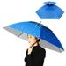 Double Layer Umbrella Hat Women Men Folding Sun Rain with Adjustable Head Band for Fishing Camping Hiking