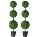 Barnyard Designs 4ft (48â€�) Artificial Boxwood Topiary Ball Tree Front Porch Home Decor Faux Fake Plant Decoration Set of 2