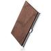 Wooden Business Card Holder Men s Pocket Business Card Holder Slim Fit Walnut Wood and Stainless Steel Office Business