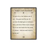 Poster Master Robert Louis Stevenson Poster - The Good and the Evil Print - Recovery Quote Art - Sobriety Gift for Him Her - Motivational Decor for Home Office - 16x20 UNFRAMED Wall Art