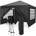 10x10FT Pop Up Canopy Outdoor Portable Gazebo with 4 Weight Bag Folding Tent with 4 Removable Sidewalls and Carry Bag for Party Patio Garden and Backyard