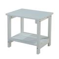 Key West Weather Resistant Outdoor Indoor Plastic Wood End Table Patio Rectangular Side table Small table for Deck Backyards Lawns Poolside and Beaches White