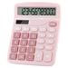 Winyuyby 12 Digits Electronic Calculator Solar Calculator Dual Power Calculator Office Financial Basic Desk Calculator-Pink