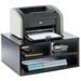 Basicwise 9 x 18.5 x 16 in. Printer Stand Shelf Wood Office Desktop Compartment Organizer Black