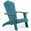 Efurden Adirondack Chair Oversized Poly Lumber Fire Pit Chair with Cup Holder Weather Resistant Patio Chairs for Garden 350lbs Support (Blue)