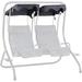 2-Seater Swing Replacement with Tubular Framework Outdoor Swing Sunshade Top Cover ( Only) Dark Gray