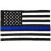 3 X 5 Ft Thin Blue Line American Flag (Pole Sleeve) Outdoor Durasleek Nylon (Sewn Stripes & Embroidered Stars) Law Enforcement