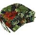 16-Inch Outdoor Rounded Back Chair Cushion 16 X 16 Tropique Raven 2 Count