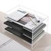 3 Tier Acrylic Paper Tray - Letter Tray for Desk File Organizer for Office File Storage