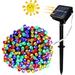 Solar String Lights 39FT 100 LED Outdoor String Solar Powered Fairy Lights Waterproof 8 Modes Garden Decorative Lights for Tree Patio Garden Yard Home Wedding Party Colorful