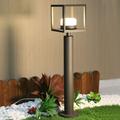 Inowel Bollard Landscape Path Light Outdoor Modern Driveway Lighting Square Lawn Lamp with GX53 LED Bulb 33.5 Inches for Patio Garden Decoration