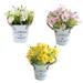 Fake daisy bonsai 3PCS Vintage Simulation Daisy Bonsai Realistic Flower Crafts Potted Plants with Flowerpot for Home Decoration Balcony (White Yellow Pink)