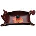 Leather Valet Tray Organizer Jewelry Trays Portable Entryway Desktop Catchall Trays for Keys Phone Wallet Coin Change Nightstand or Dresser Home Office Travel - red