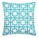 Edie Home Modern Links Applique Indoor & Outdoor Decorative Pillow - Aqua - 20in. x 20in.
