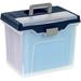 Large Mobile File Box Letter Size 5/8in.H x 3/6in.W x 10in.D Clear/Blue 0988