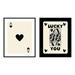 Poster Master 2-Piece Vintage Minimalist Poster - Retro Trendy Print - Queen of Hearts Ace Lucky You Playing Cards - 16x20 UNFRAMED Wall Art - Gift for Artist Friend - Wall Decor for Home Office