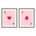 Poster Master 2-Piece Vintage Minimalist Poster - Retro Trendy Print - Ace of Hearts Clubs Lucky You Playing Cards - 8x10 UNFRAMED Wall Art - Gift for Artist Friend - Wall Decor for Home Office