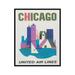 Poster Master Chicago Illinois Art - United Air Lines Poster - Vintage Airline Travel Poster - 11x14 Unframed Wall Art Poster - Great Wall Decor Gift for Home Office Living Room