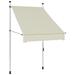 moobody Manual Retractable Awning Cream Fabric Window Canopy Front Door Sunshade Shelter Steel Frame for Terrace Balcony Garden 39.4 Inch Width