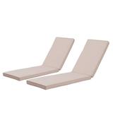 2 PCS Chaise Lounger Chair Cushions Replacement Patio Chaise Lounge Cushion with Adjustable Strap Weather Resistant Recliner Patio Cushions Outdoor Seat Cushions for Lawn Pool Beach