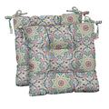 RSH DÃ©cor Indoor Outdoor Set of 2 Tufted Dining Chair Seat Cushions 20 x 20 Zen Fiesta