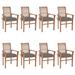 moobody 8 Piece Patio Chairs with Seat Cushion Teak Wood Outdoor Dining Chair Set Wooden Armchairs for Garden Balcony Backyard Furniture 24.4 x 22.2 x 37 Inches (W x D x H)