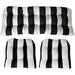 Indoor Outdoor 3 Piece Wicker Cushion Set Loveseat 41 X 19 & 2 Matching Chair Cushions 19 X 19 Made With Sunbrella Cabana Classic Black And White Stripe Fabric (0100)