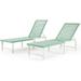 Efurden Outdoor Chaise Lounge Chair All Weather Woven Rattan Aluminum Frame Lounge Chairs Set for Outside Patio Beach Poolside Deck (Mint Green 2pcs)