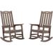 Efurden Patio Rocking Chair Set of 2 Outdoor and Indoor Poly Lumber Porch Rocker for Adults 350Lbs Support (Brown)