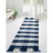 Unique Loom Balmoral Eco Plaid Indoor Outdoor Washable Washable Rug 2 7 x 10 0 Navy Blue