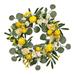 Lemon Wreath Artificial Lemon Wreath Spring Summer Wreath Peony White Hydrangea Green Leaves Wreath Home Decor Spring Wreaths for Wall Window Party Decor