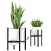 Adjustable Metal Planter Holder Fits 8 to 12.5 inches Potsï¼ŒLarge Plant Stand for Home Indoor and Outdoor Potted Plants Holder(BLACK)