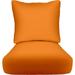 DÃ©cor Indoor Outdoor Deep Seating Cushion Set 24â€�X 27â€� X 5â€� Seat 25â€� X 21â€� Back Choose Color (Orange)