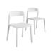 COSCO Outdoor/Indoor Stacking Resin Chair with Ribbon Back 2-Pack White