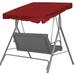 canopy patio outdoor 73 x52 swing canopy replacement porch top cover seat furniture (burgundy)