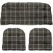 Indoor Outdoor 3 Piece Tufted Wicker Cushion Set (Large Brandin Twilight Grey Plaid)