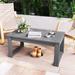 Outdoor Coffee Table 34â€�x22â€�x16â€� All-Weather HDPE Patio Coffee Table for Garden Lawn Porch Balcony Grey