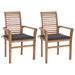 moobody Set of 2 Wooden Garden Chairs with Cushion Teak Wood Outdoor Dining Chair for Patio Balcony Backyard Outdoor Furniture 24.4in x 22.2in x 37in