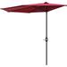 10ft outdoor patio half umbrella cafe wall balcony door 5 ribs sun shade w/crank