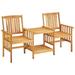 OWSOO Garden Chairs with Tea Table 62.5 x24 x36.2 Solid Acacia Wood