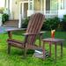 Adirondack Chair Solid Wood Outdoor Patio Furniture for Backyard Garden Lawn Porch -Dark Brown