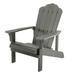 Key West Outdoor Plastic Wood Adirondack Chair Patio Chair for Deck Backyards Lawns Poolside and Beaches Weather Resistant Grey