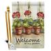 Breeze Decor BD-SH-HS-100064-IP-BO-D-US16-AL 28 x 40 in. Welcome to My Garden Inspirational Sweet Home Impressions Decorative Vertical Double Sided House Flag Set with Pole Bracket Hardware