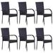 moobody 6 Piece Garden Chairs Black Poly Rattan Stackable Patio Armchairs Outdoor Dining Chair for Backyard Lawn Balcony Outdoor Furniture 21.9 x 21.1 x 37.4 Inches (W x D x H)