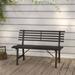 moobody Garden Bench Steel Patio Porch Chair Outdoor Bench Black for Patio Backyard Balcony Park Lawn Furniture 43.3 x 23.2 x 30.1 Inches (W x D x H)