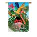 Breeze Decor BD-BI-H-105053-IP-BO-D-US18-BD 28 x 40 in. Tropical Bird Paradise Garden Friends Birds Impressions Decorative House Flag